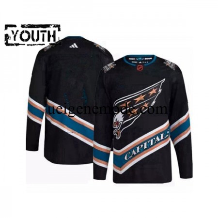 Kinder Washington Capitals Eishockey Trikot Blank Adidas 2022-2023 Reverse Retro Schwarz Authentic